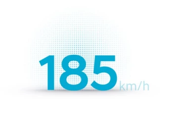 185 km/h de vitesse de pointe.